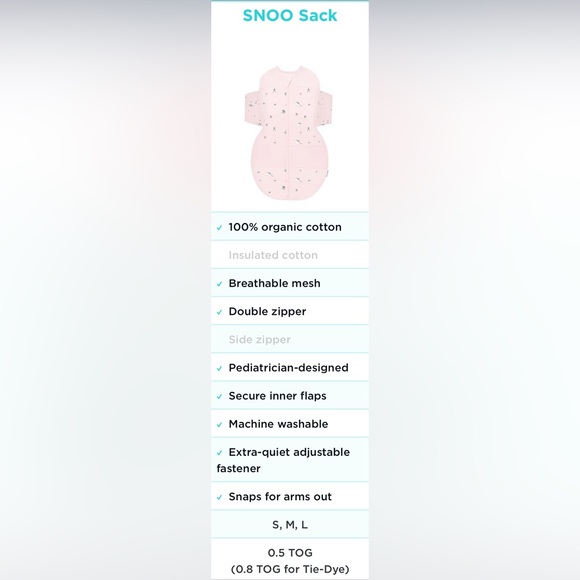 Happiest Baby SNOO Sacks - GRAY with white stars - Picture 7 of 9